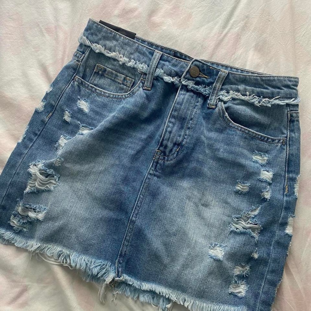 Vervet Denim Jean Skirt from boutique Vanilla Sky
